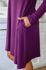 Hazel Blues® | Most Reliable Long Sleeve Knit Dress In Plum - Hazel Blues®