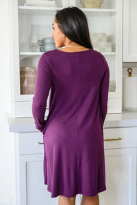 Hazel Blues® | Most Reliable Long Sleeve Knit Dress In Plum - Hazel Blues®