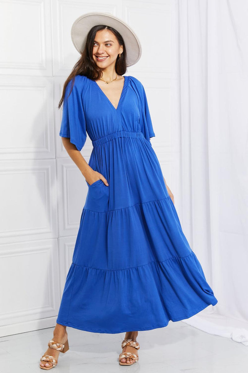 Hazel Blues® | My Muse Flare Sleeve Tiered Maxi Dress - Hazel Blues®