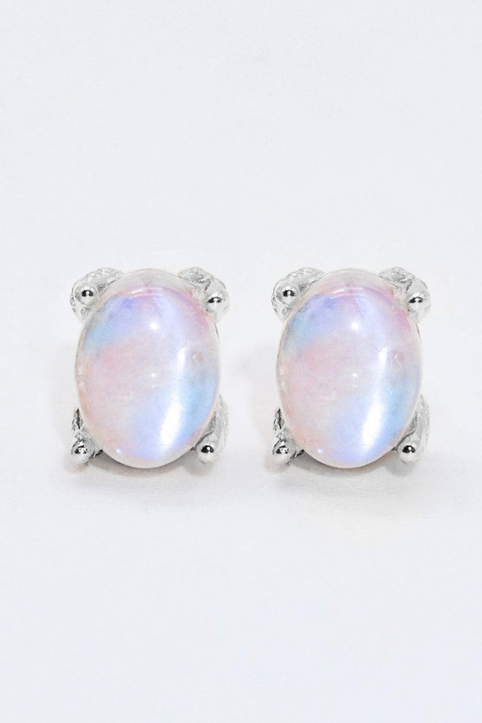 Hazel Blues® | Natural Moonstone 4-Prong Stud Earrings - Hazel Blues®