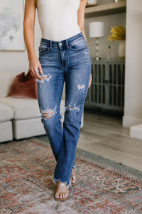 Hazel Blues® | O'Hara Destroyed Straight Jeans - Hazel Blues®