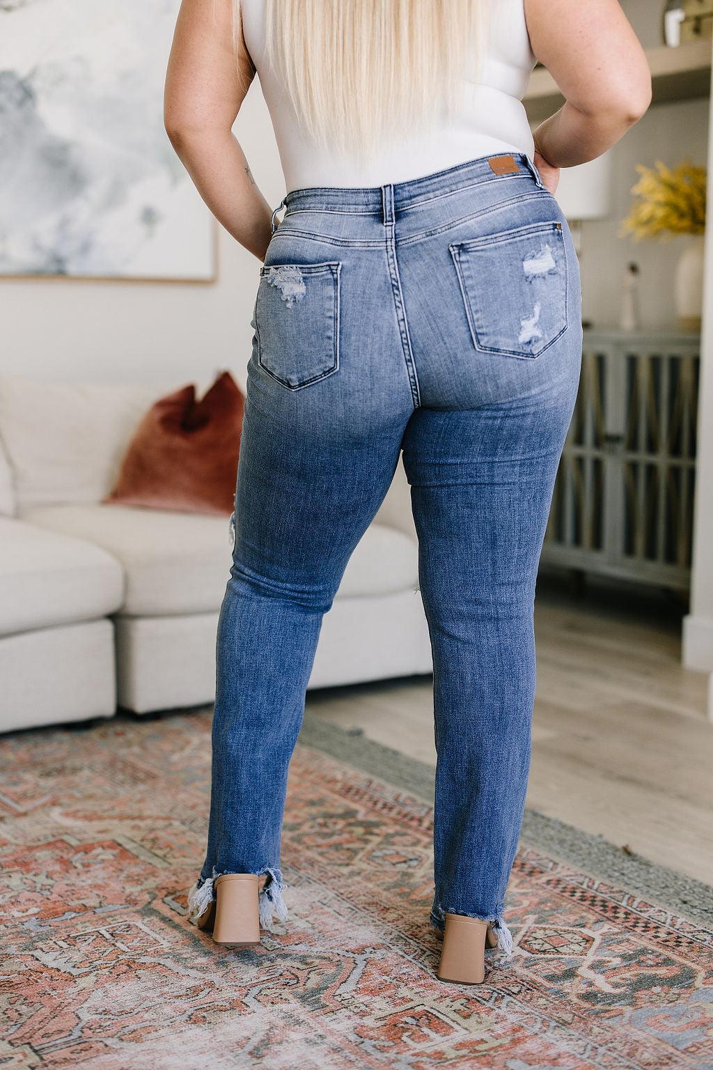 Hazel Blues® | O'Hara Destroyed Straight Jeans - Hazel Blues®