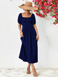 Hazel Blues® | Off-Shoulder Balloon Sleeve Midi Dress - Hazel Blues®