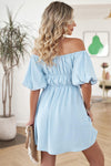 Hazel Blues® | Off-Shoulder Balloon Sleeve Mini Dress - Hazel Blues®