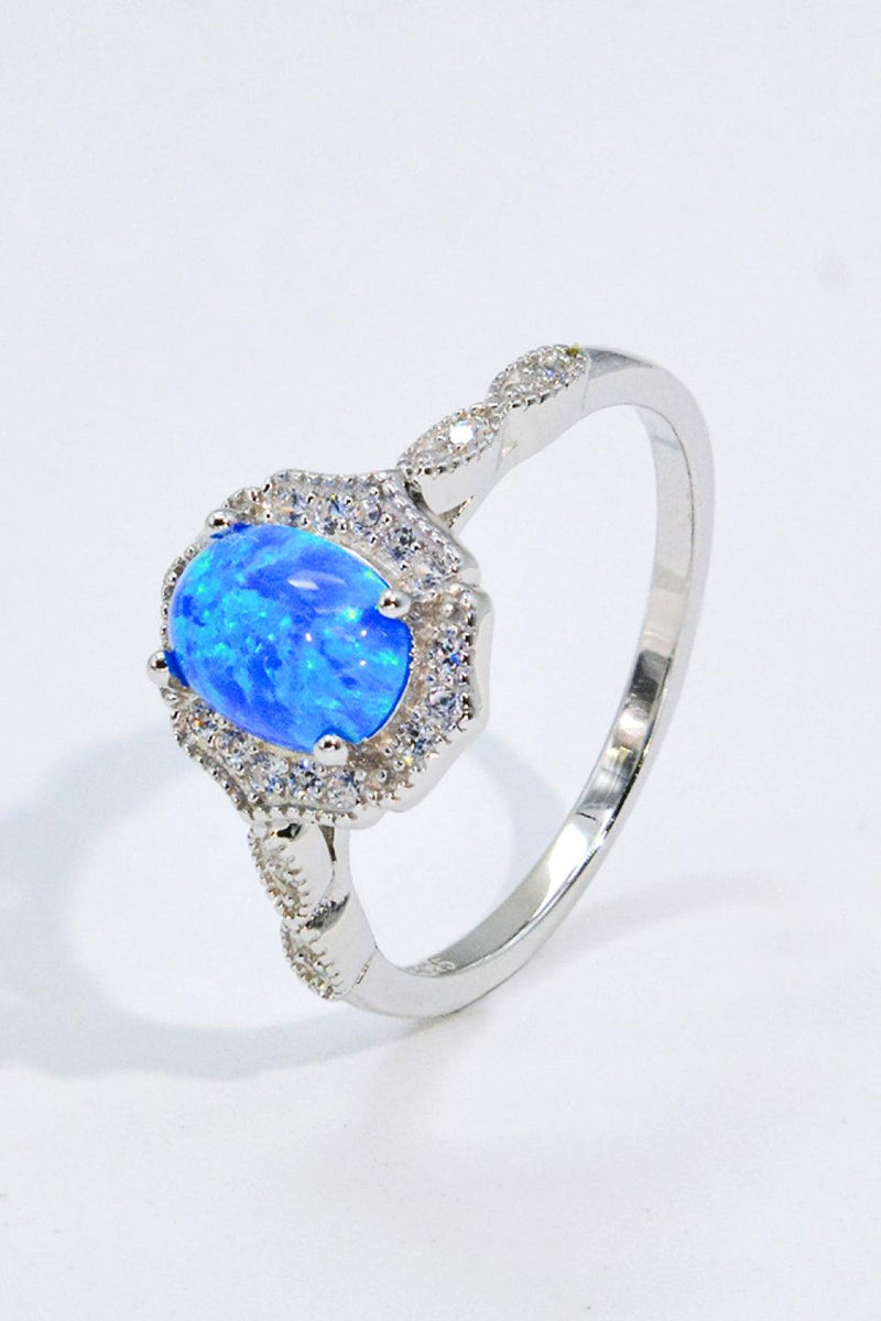 Hazel Blues® | Opal and Zircon 925 Sterling Silver Ring - Hazel Blues®
