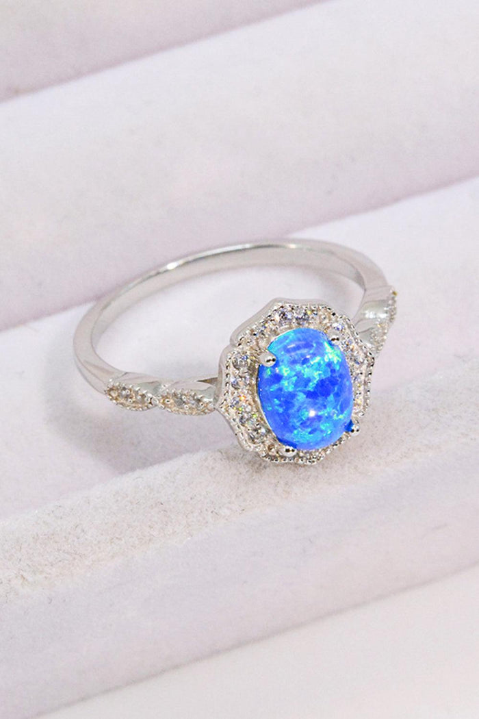 Hazel Blues® | Opal and Zircon 925 Sterling Silver Ring - Hazel Blues®