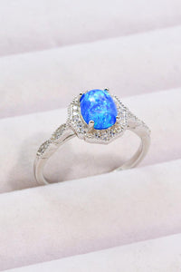 Hazel Blues® | Opal and Zircon 925 Sterling Silver Ring - Hazel Blues®