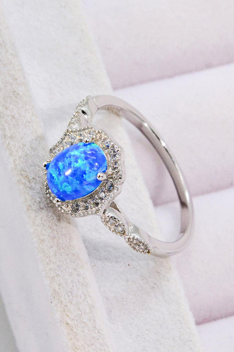 Hazel Blues® | Opal and Zircon 925 Sterling Silver Ring - Hazel Blues®