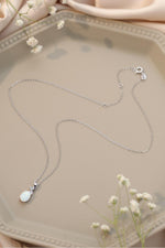 Hazel Blues® | Opal Oval Pendant Chain Necklace - Hazel Blues®
