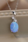 Hazel Blues® | Opal Oval Pendant Chain Necklace - Hazel Blues®