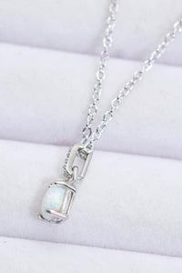 Hazel Blues® | Opal Pendant 925 Sterling Silver Chain-Link Necklace - Hazel Blues®