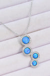 Hazel Blues® | Opal Round Pendant Chain-Link Necklace - Hazel Blues®