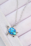 Hazel Blues® | Opal Turtle Pendant Chain-Link Necklace - Hazel Blues®