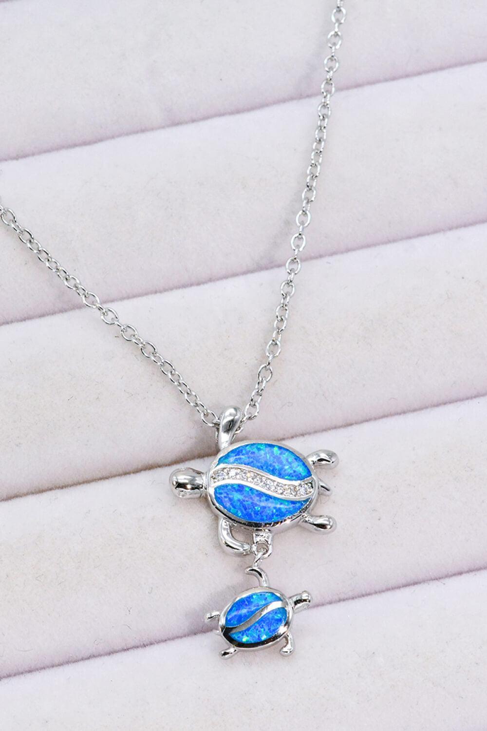 Hazel Blues® | Opal Turtle Pendant Necklace - Hazel Blues®
