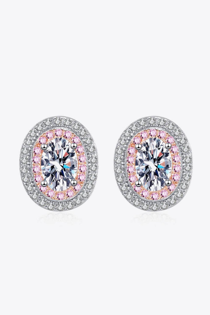 Hazel Blues® | Platinum-Plated Moissanite Stud Earrings - Hazel Blues®