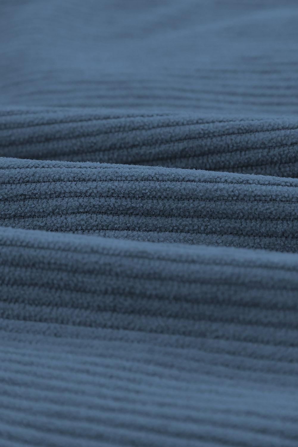 Hazel Blues® | Pocketed Button Ribbed Textured Shacket - Hazel Blues®