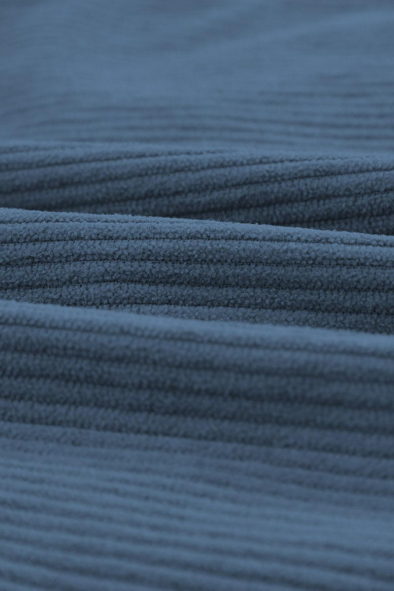 Hazel Blues® | Pocketed Button Ribbed Textured Shacket - Hazel Blues®