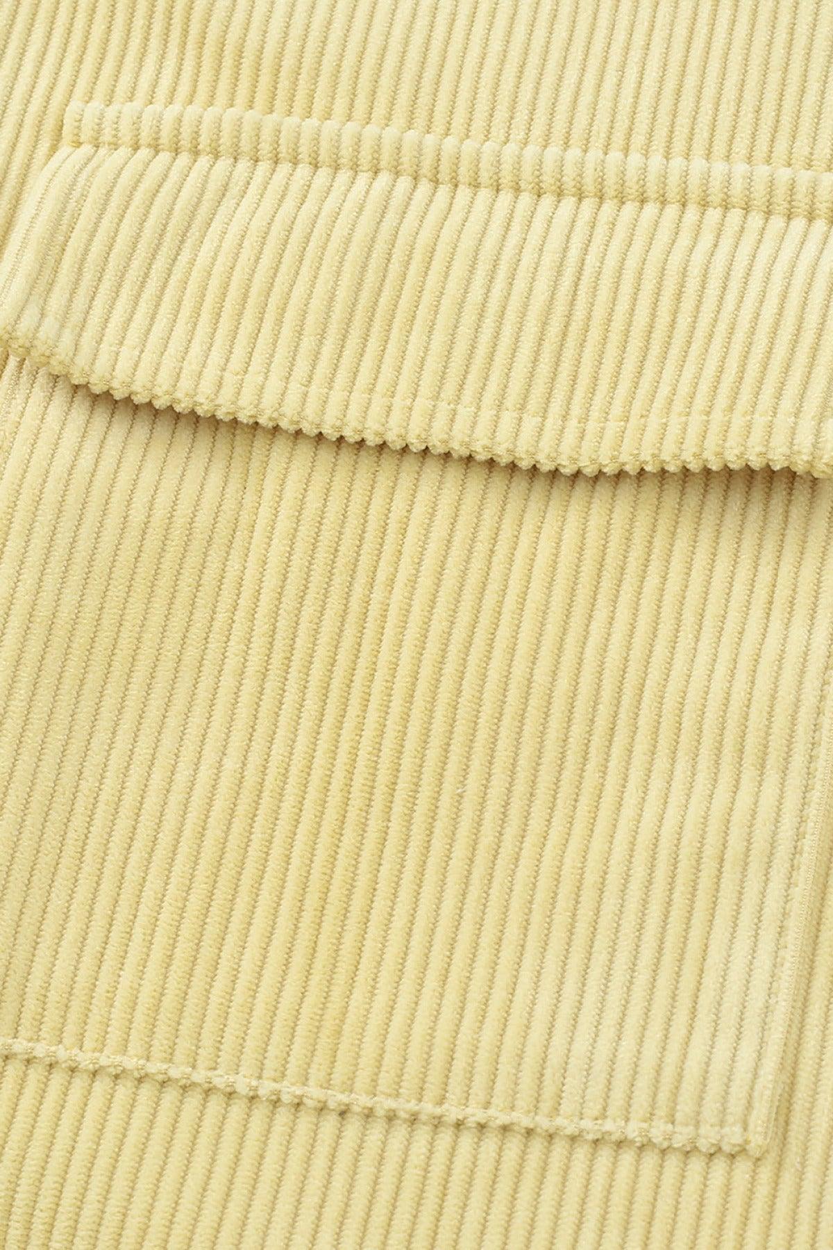 Hazel Blues® | Pocketed Button Ribbed Textured Shacket - Hazel Blues®