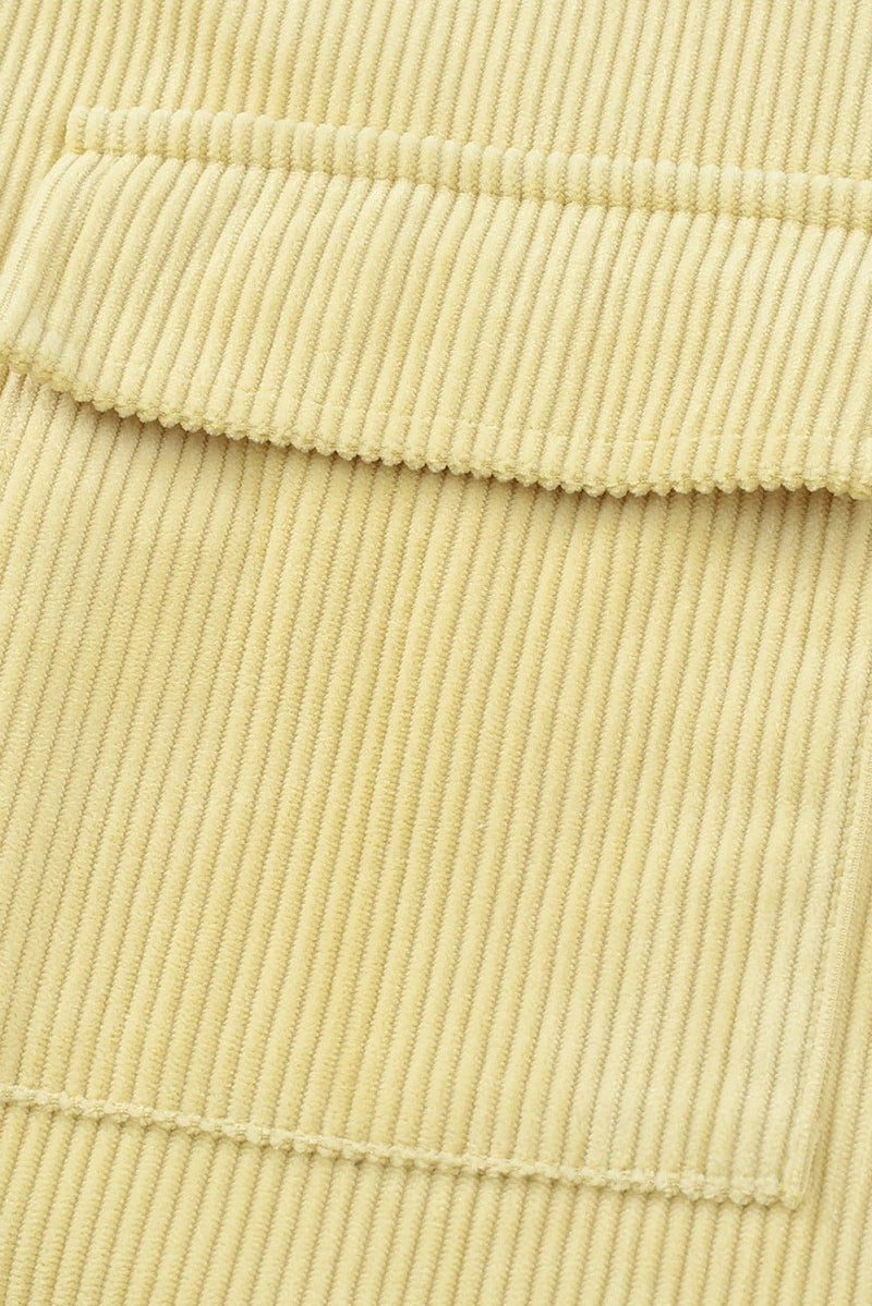 Hazel Blues® | Pocketed Button Ribbed Textured Shacket - Hazel Blues®