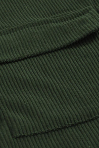 Hazel Blues® | Pocketed Button Ribbed Textured Shacket - Hazel Blues®