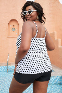 Hazel Blues® | Polka Dot Layered Swim Top - Hazel Blues®