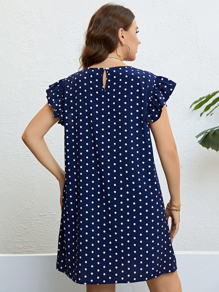 Hazel Blues® | Polka Dot Round Neck Dress - Hazel Blues®