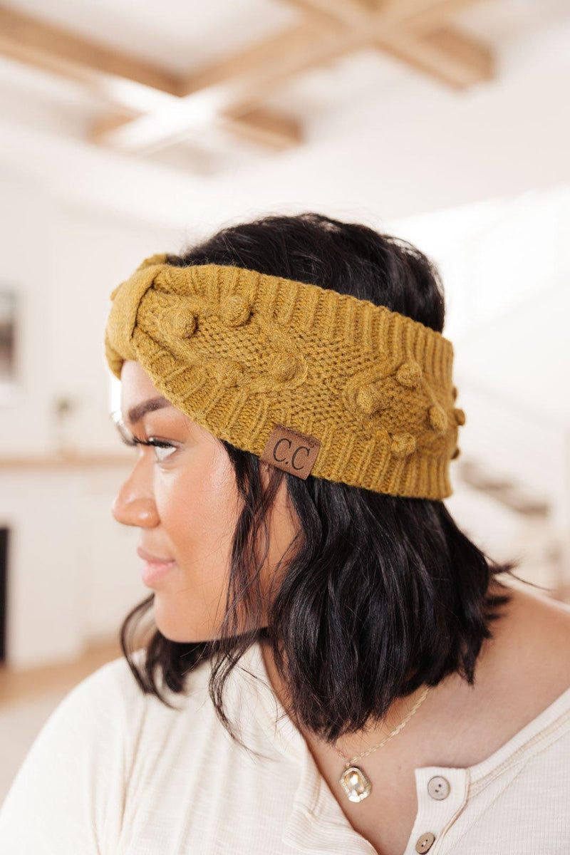 Hazel Blues® | Pom Knit Head Wrap in Mustard - Hazel Blues®