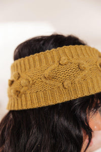 Hazel Blues® | Pom Knit Head Wrap in Mustard - Hazel Blues®