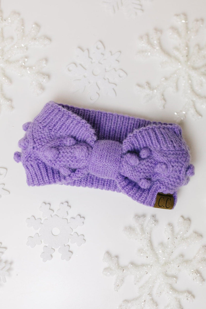 Hazel Blues® | Pom Knit Head Wrap In Periwinkle - Hazel Blues®