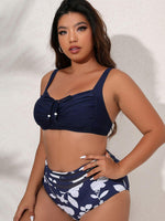 Hazel Blues® | Printed Gathered Detail Bikini Set - Hazel Blues®