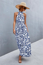 Hazel Blues® | Printed Sleeveless Tie Waist Maxi Dress - Hazel Blues®