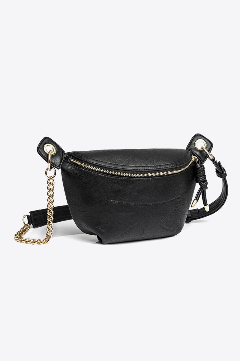 Hazel Blues® | PU Leather Chain Strap Crossbody Bag - Hazel Blues®