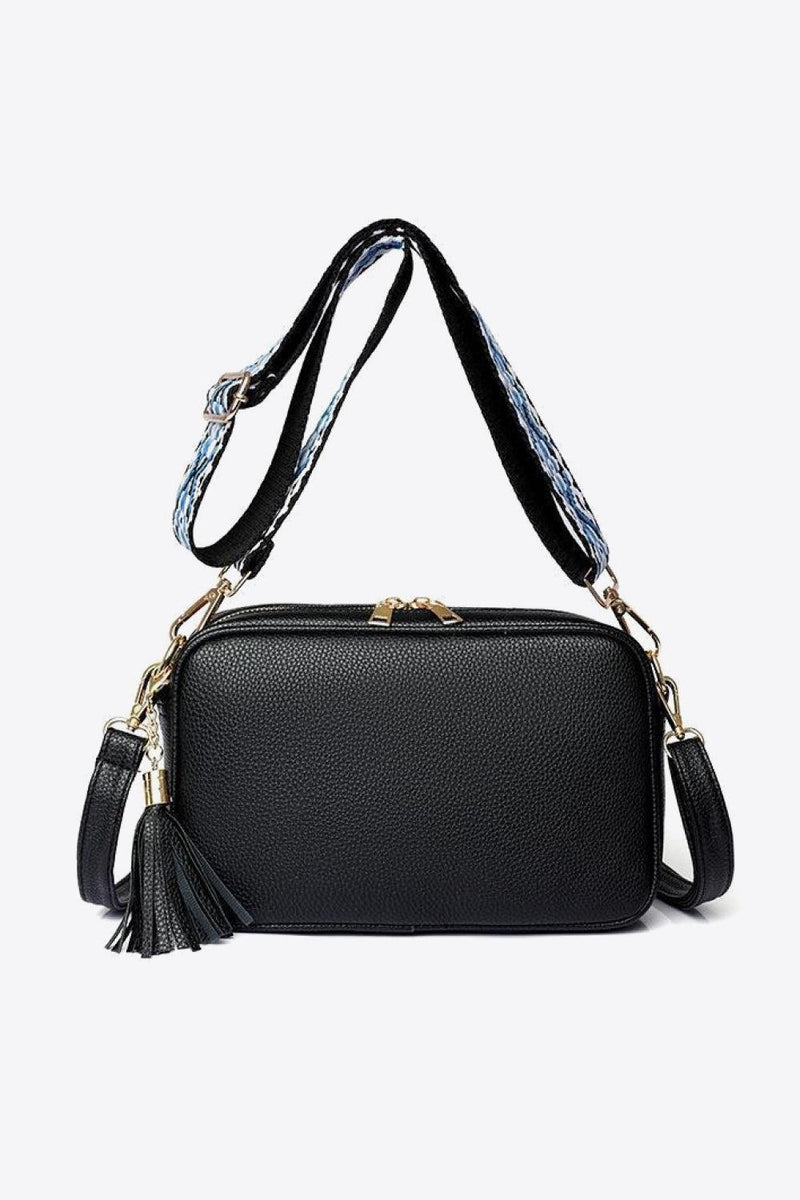 Pu And Faux Leather Fashion Bloom Blue Color Combo Set Messenger Handbag