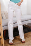 Hazel Blues® | Pure White High Waist Boot Cut Jeans - Hazel Blues®