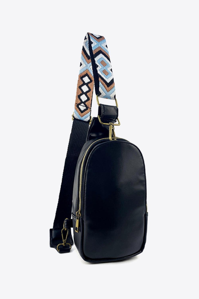 Hazel Blues® | Random Pattern Adjustable Strap PU Leather Sling Bag - Hazel Blues®