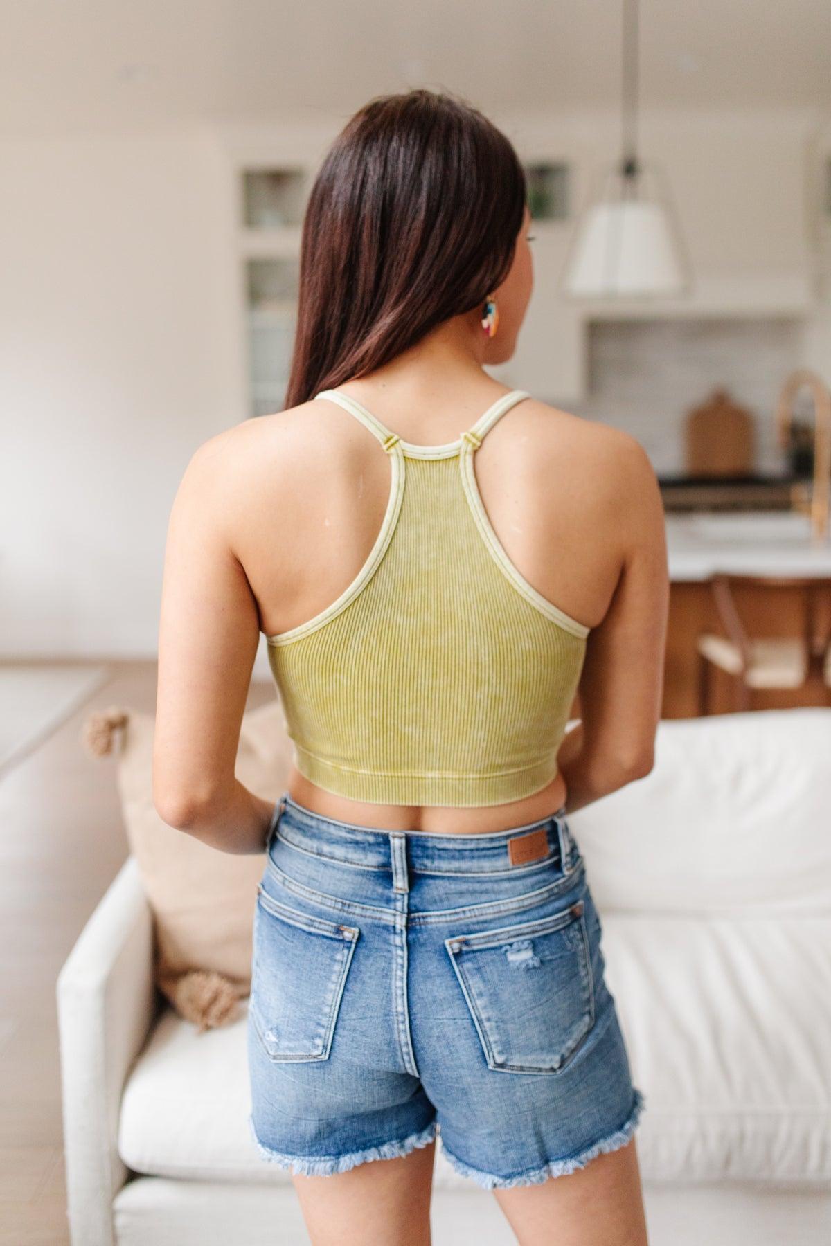 Hazel Blues® | Rendezvous Crop Tank In Mustard - Hazel Blues®