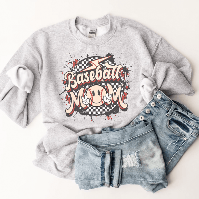 Hazel Blues® | Retro Baseball Mom Graphic Sweatshirt - Hazel Blues®