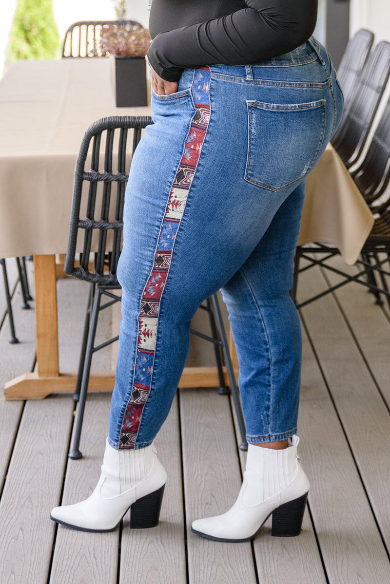 Hazel Blues® | Rio Western Print Relaxed Jeans - Hazel Blues®