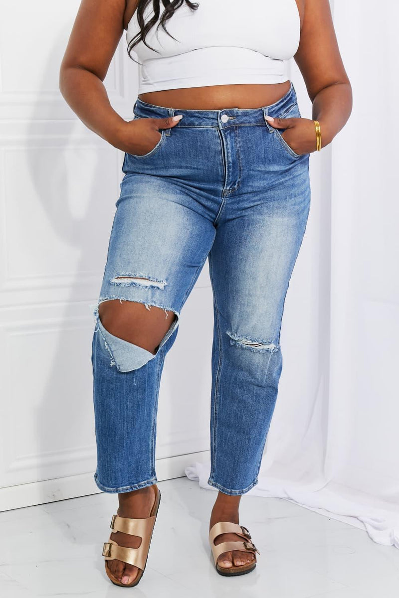 Hazel Blues® | RISEN Emily High Rise Relaxed Jeans - Hazel Blues®