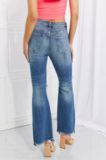 Hazel Blues® | RISEN Hazel High Rise Distressed Flare Jeans - Hazel Blues®