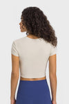 Hazel Blues® | Round Neck Short Sleeve Cropped Sports T-Shirt - Hazel Blues®