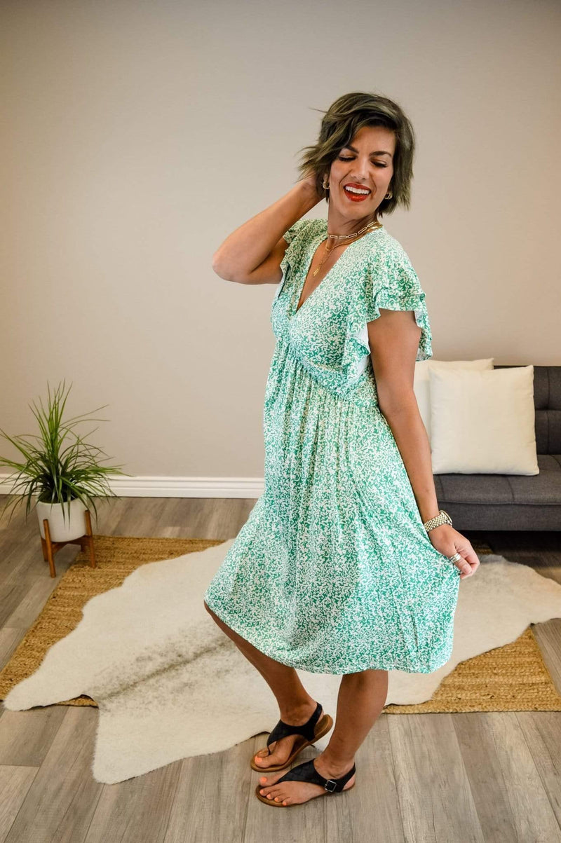 Hazel Blues® | Ruffle Me Up Midi Dress - Hazel Blues®