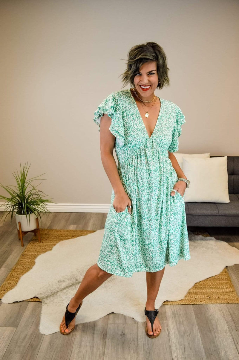 Hazel Blues® | Ruffle Me Up Midi Dress - Hazel Blues®