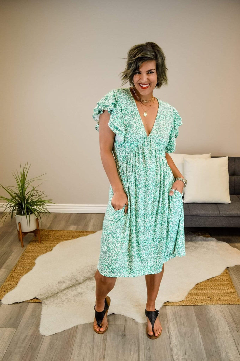 Hazel Blues® | Ruffle Me Up Midi Dress - Hazel Blues®