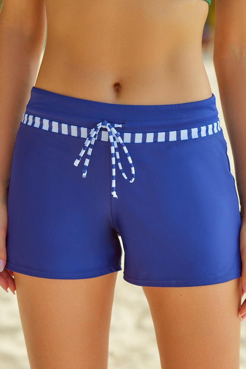 Hazel Blues® | Run Contrast Drawstring Swim Bottoms - Hazel Blues®