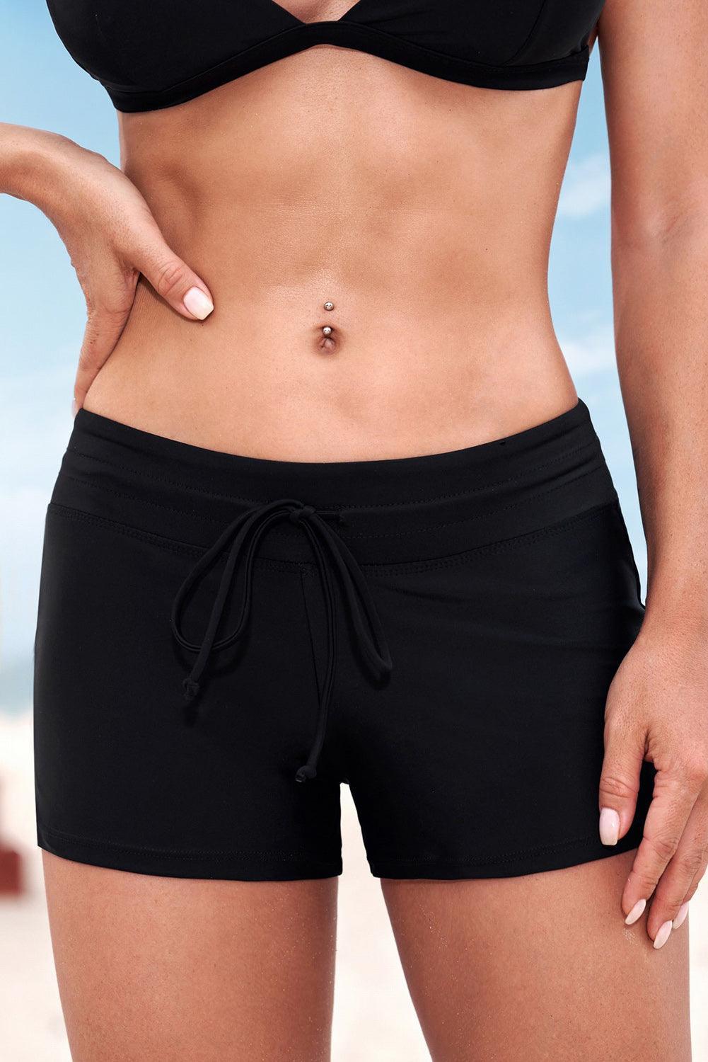 Hazel Blues® | Run Contrast Drawstring Swim Bottoms - Hazel Blues®