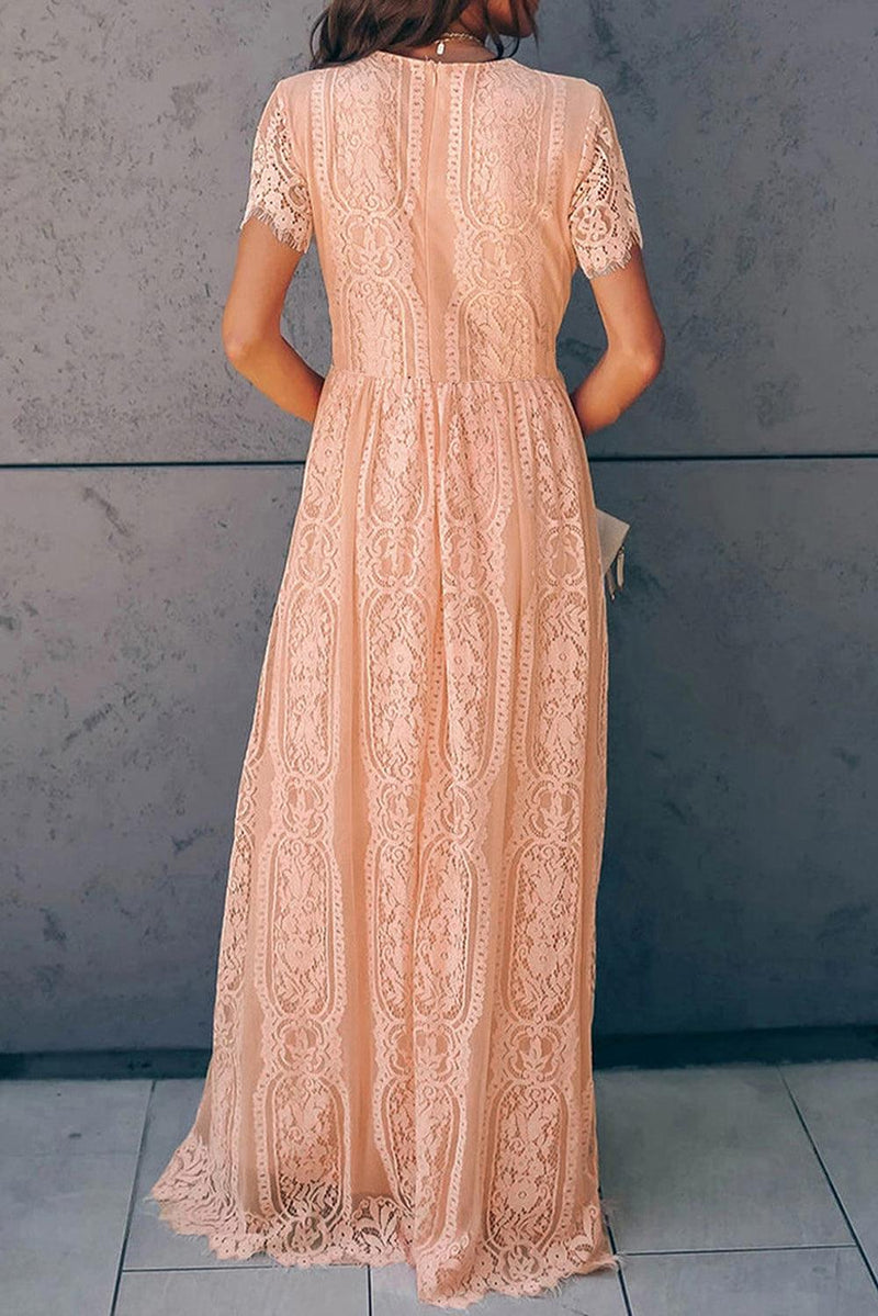 Wholesale MOQ6 Scalloped Trim Lace Plunge Dress Wholesale MOQ6 Scalloped Trim Lace Plunge Dress
