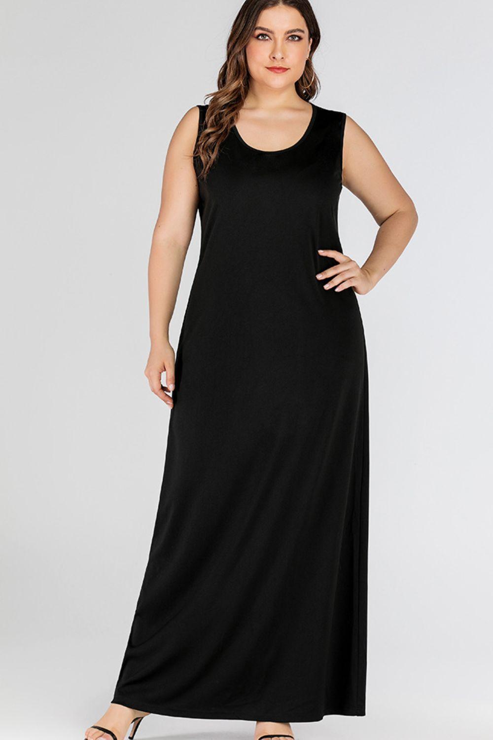 Hazel Blues | Scoop Neck Maxi Tank Dress Wine / XL