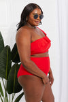Hazel Blues® | Seaside Romance Ruffle One-Shoulder Bikini in Red - Hazel Blues®