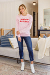 Hazel Blues® | Sleigh All Day Sweatshirt In Pink - Hazel Blues®